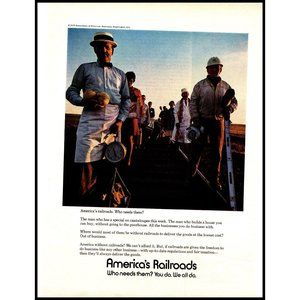 1970 America's Railroads Railroad Association Vintage Print Ad Wall Art Tracks